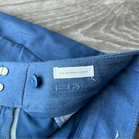 Ann Taylor Flat Front Blue  Stretch Shorts - Picture 6 of 11